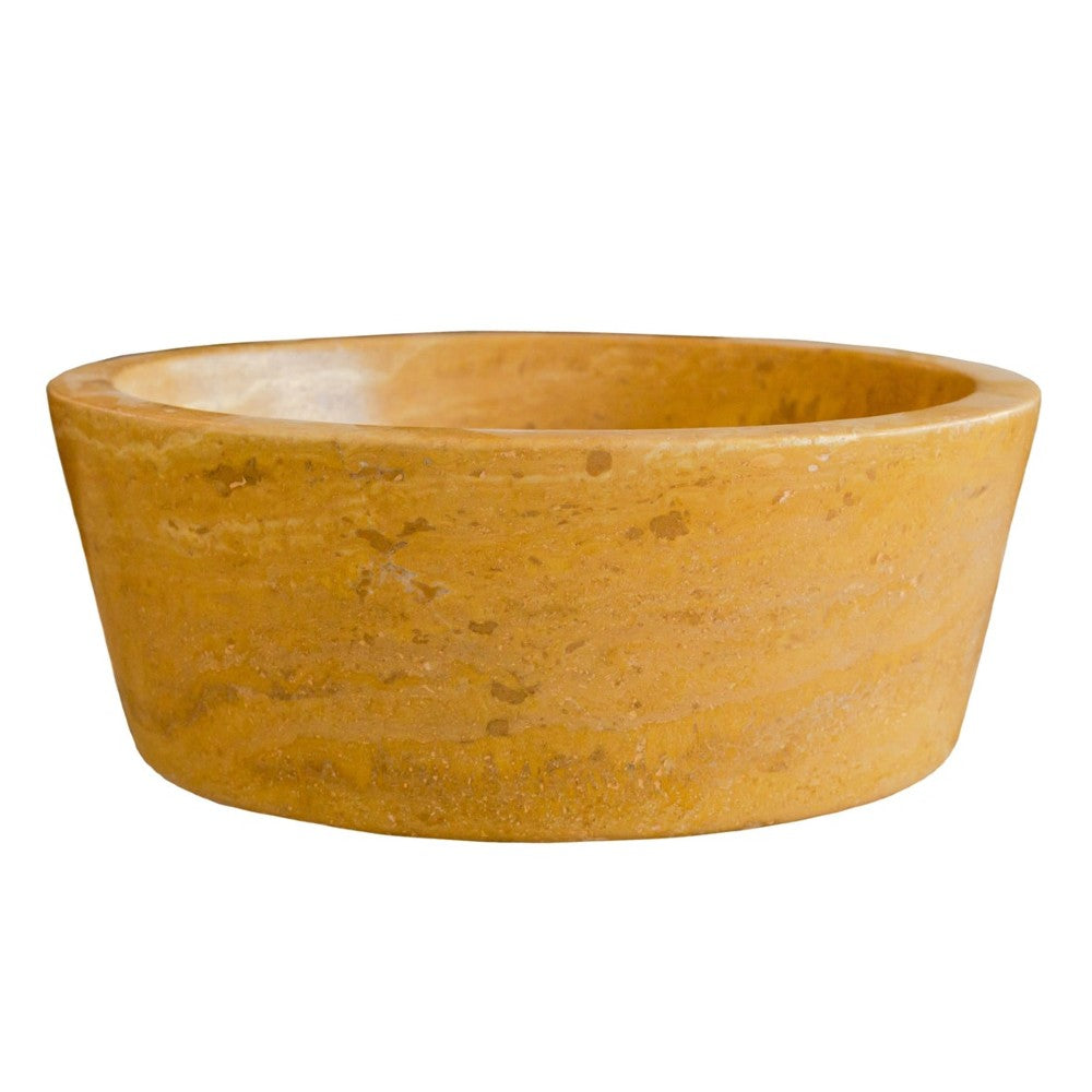 Oasis Gold Travertine Natural Stone Vessel Sink (D)16" (H)6"