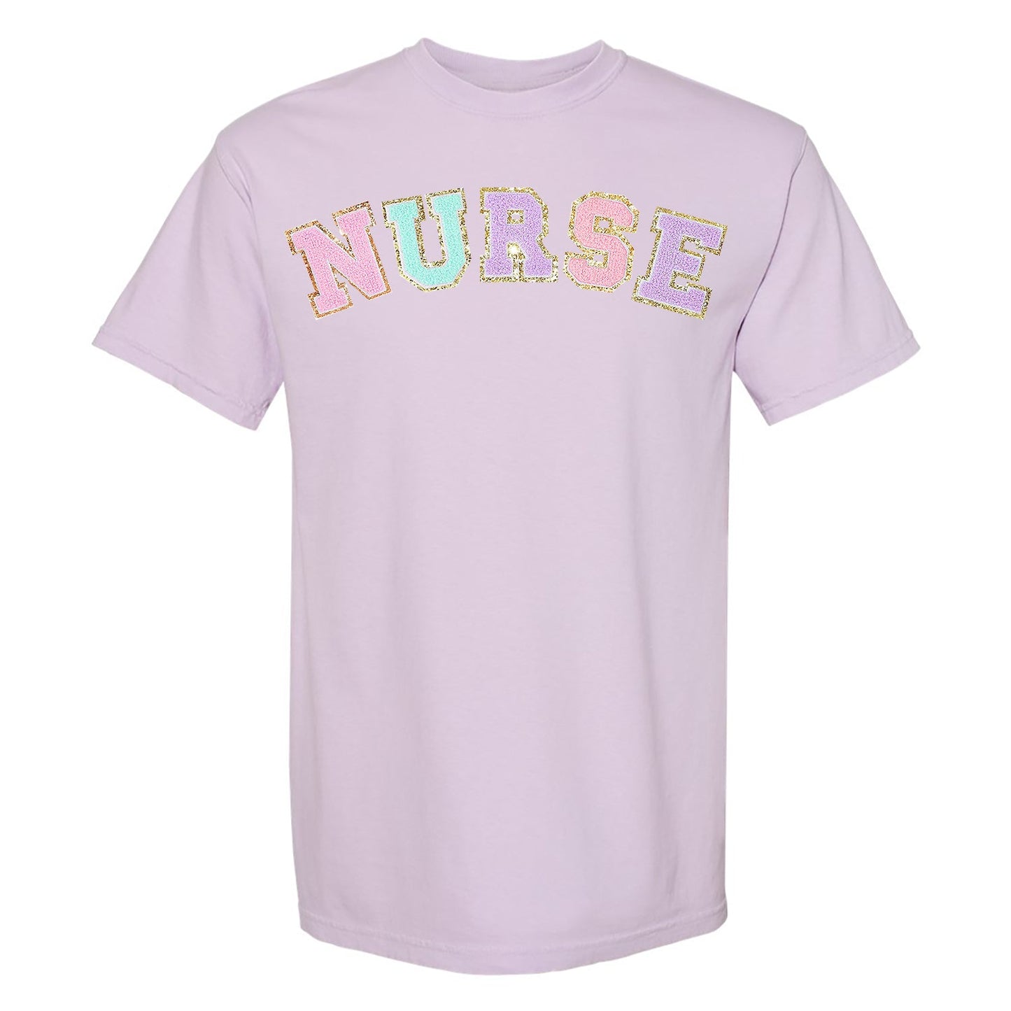 Nurse Colorful Letter Patch Comfort Colors T-Shirt