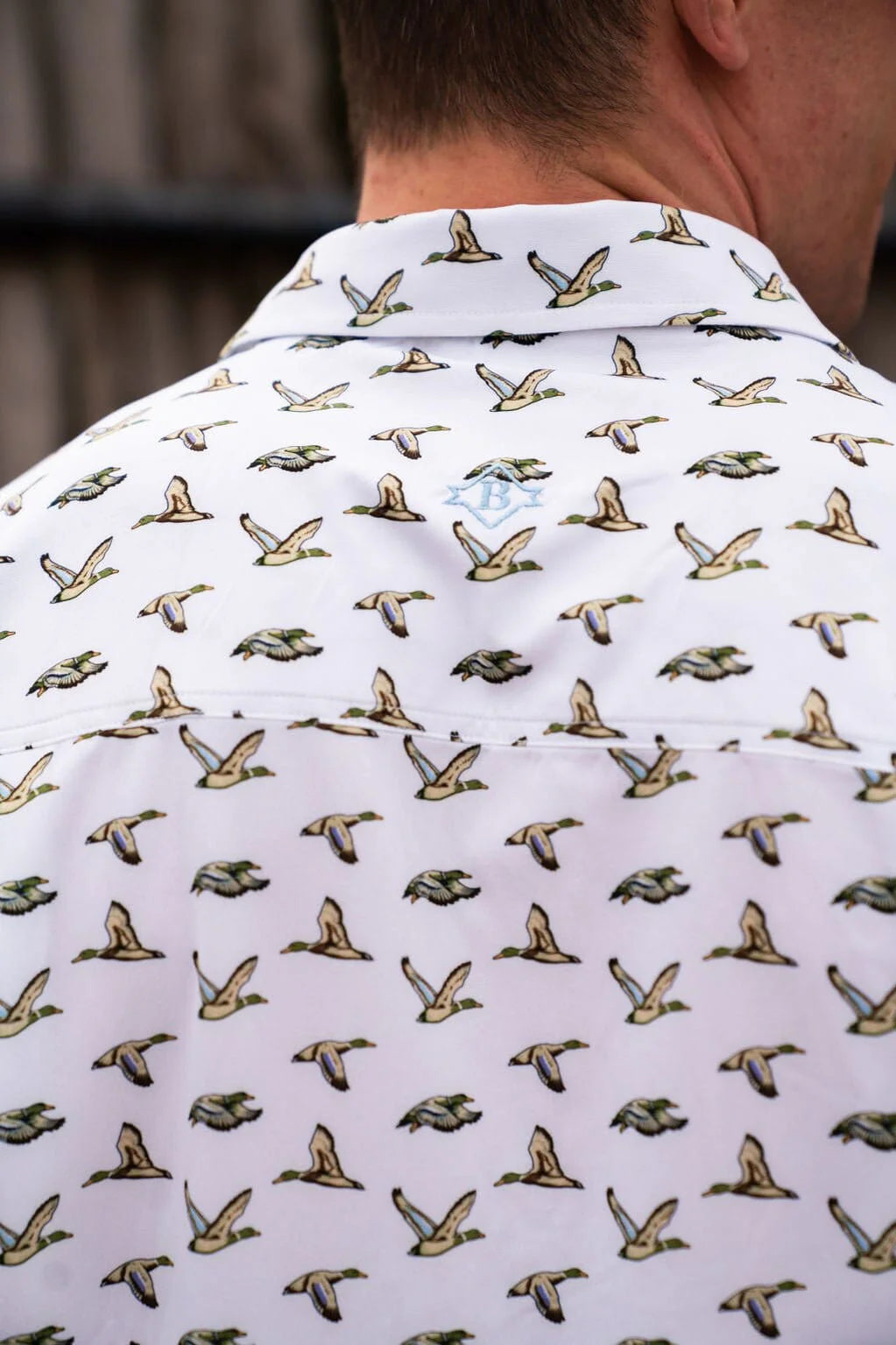 Burlebo Adult Performance Button Up - Mallard Ducks