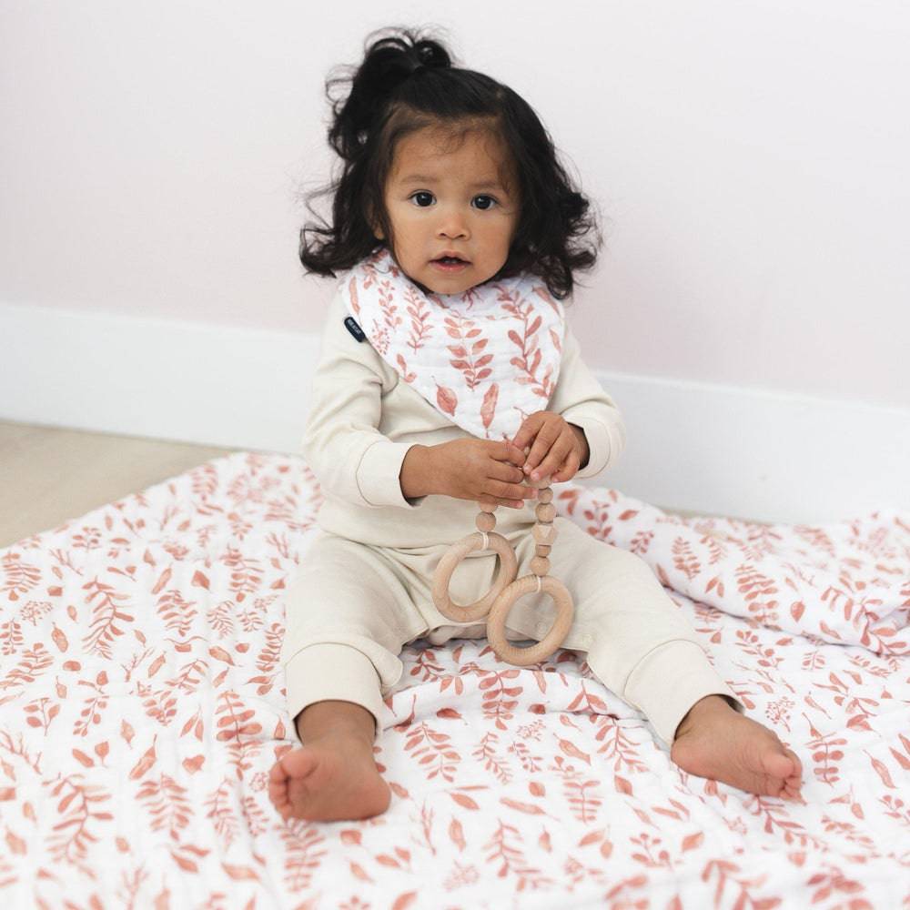 Pink Leaves + Cotton Candy Premium Cotton Snuggle Blanket