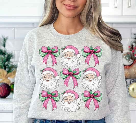 Child's Pink Santa Coquette Gray Gildan Tee