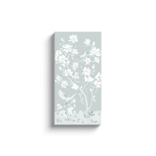 May, a tonal green chinoiserie canvas wrap