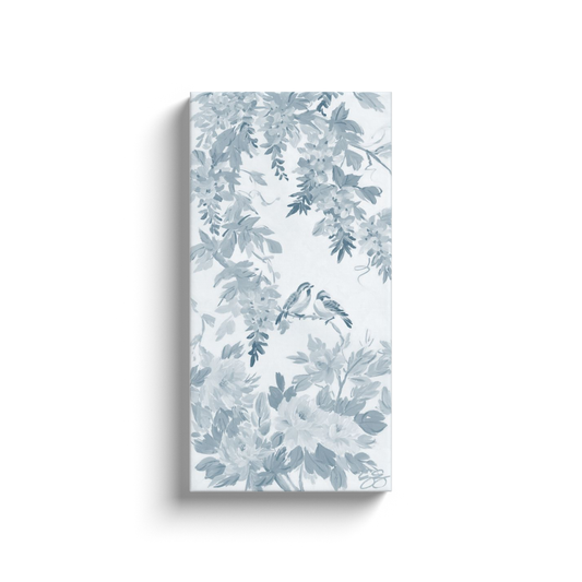 Amelia, a blue chinoiserie canvas wrap print