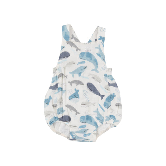 Retro Sunsuit - Blue Whales