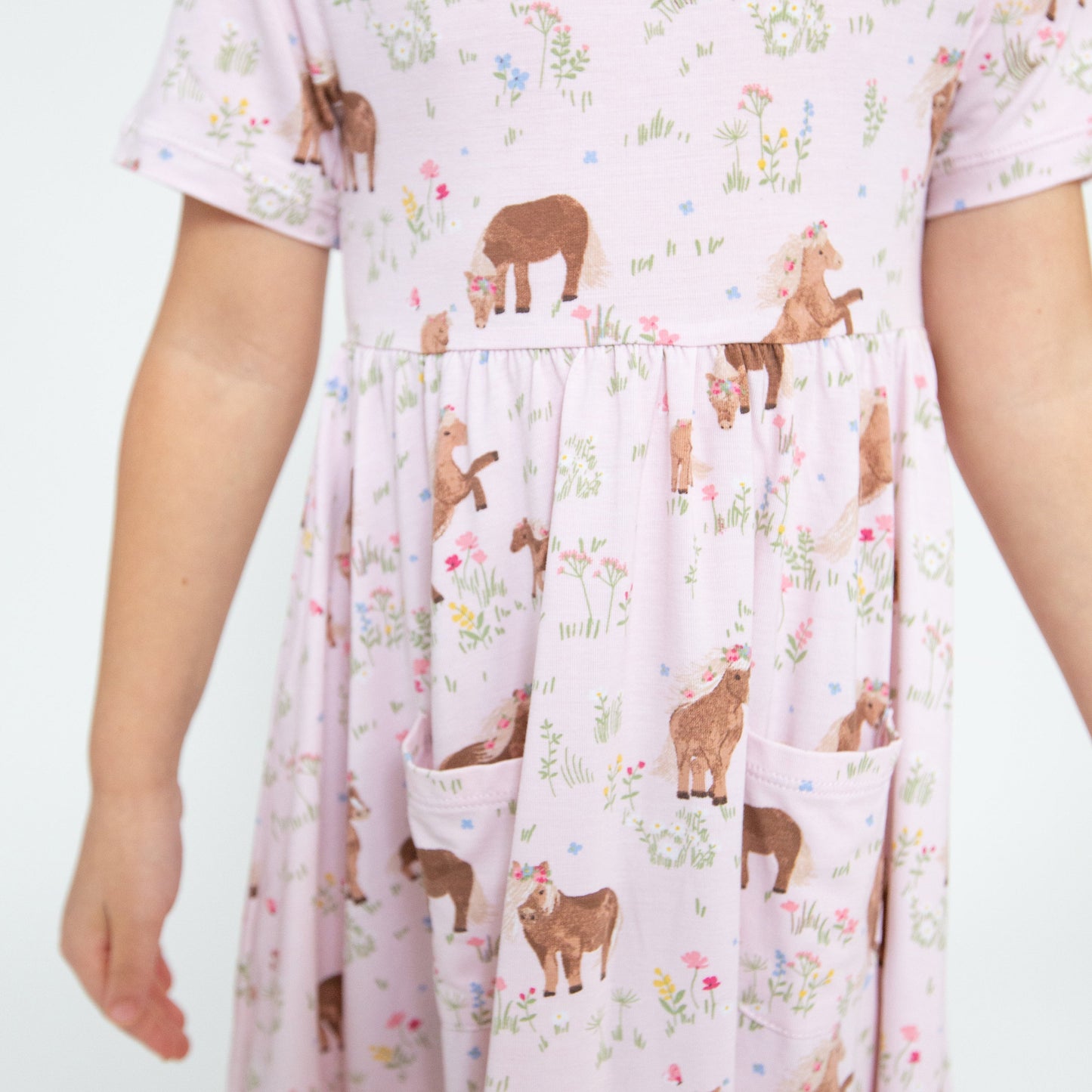 S/S Twirly Dress - Watercolor Ponies