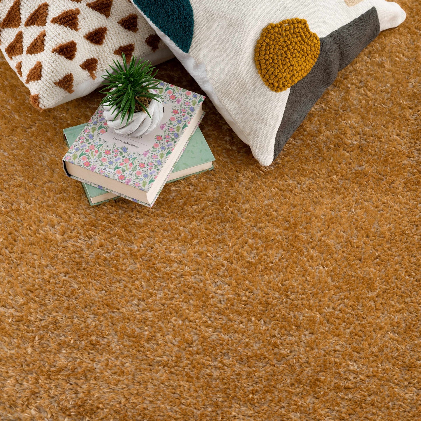 Heavenly Solid Mustard Plush Rug - Clearance