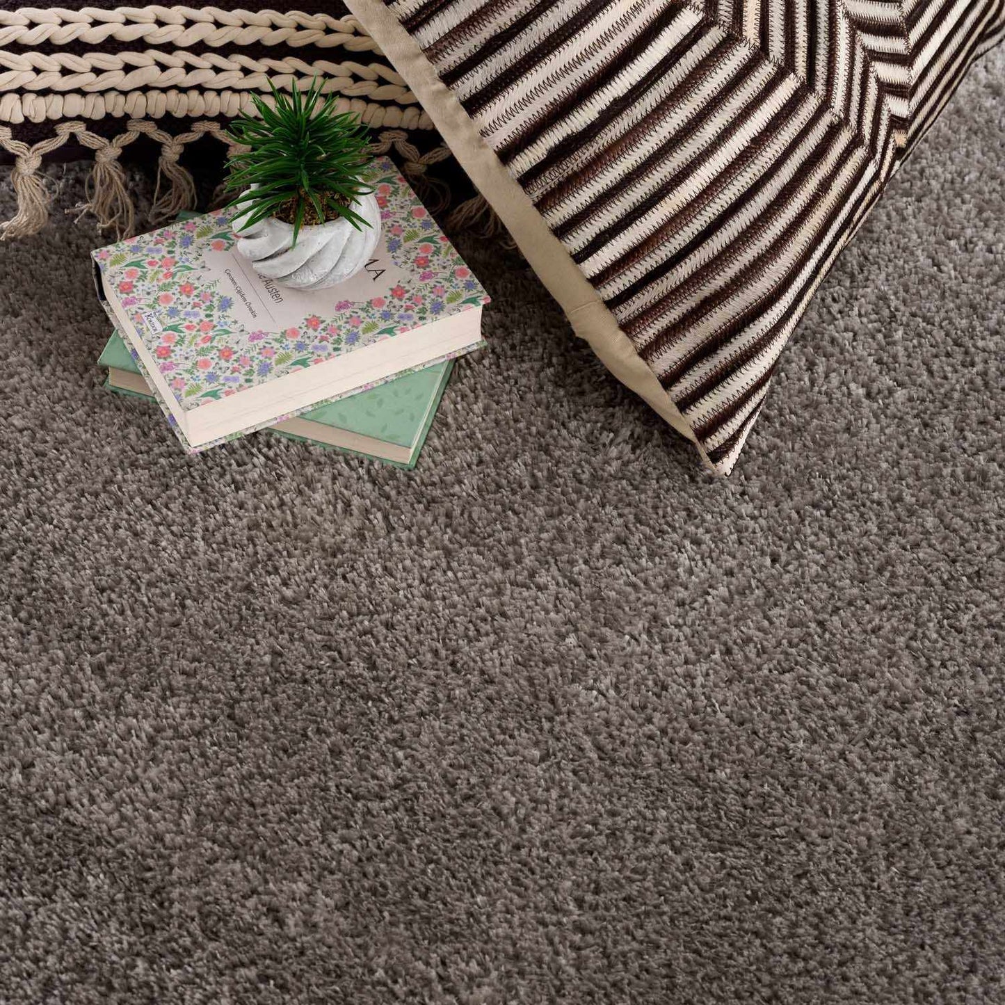 Heavenly Solid Gray Plush Rug - Clearance