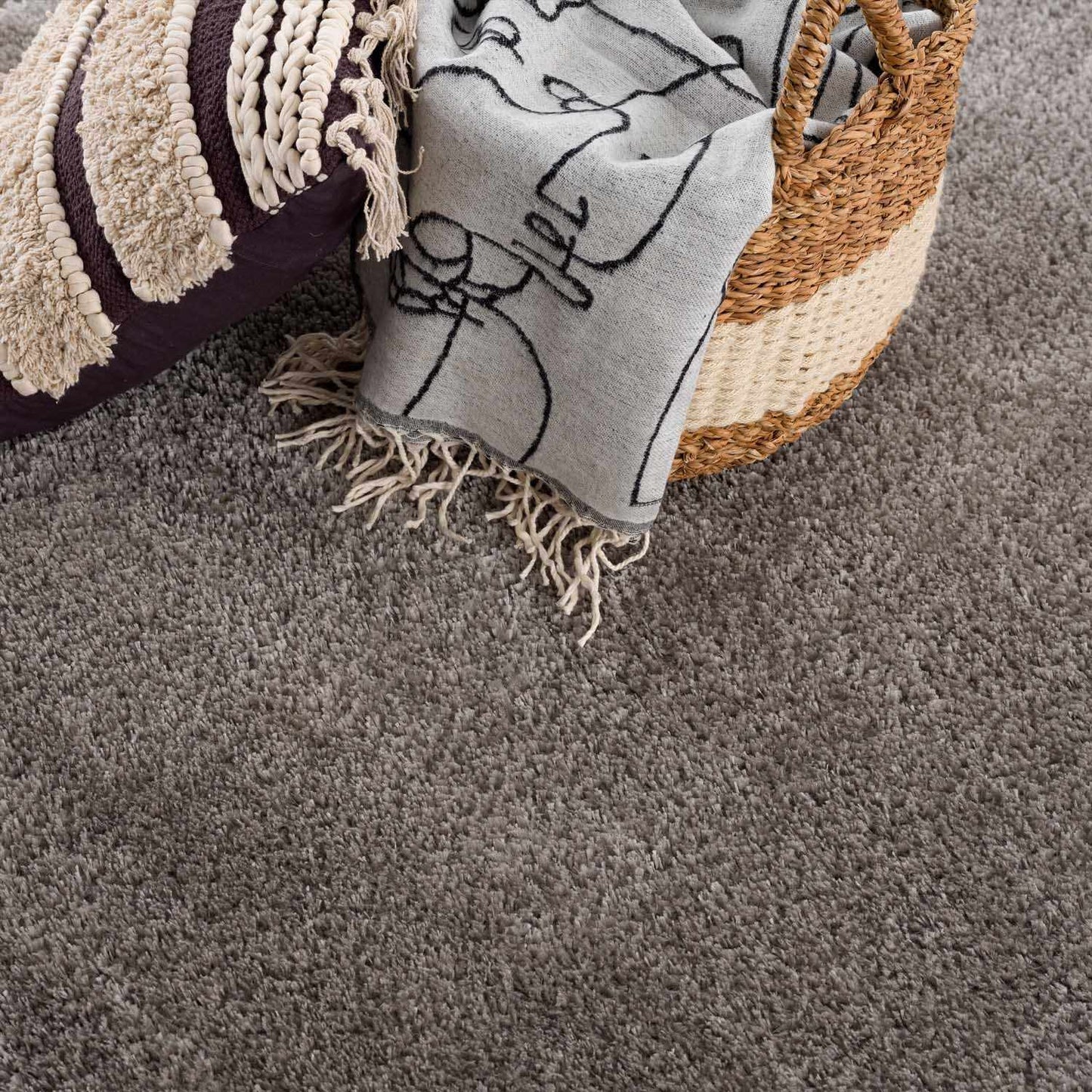 Heavenly Solid Gray Plush Rug - Clearance