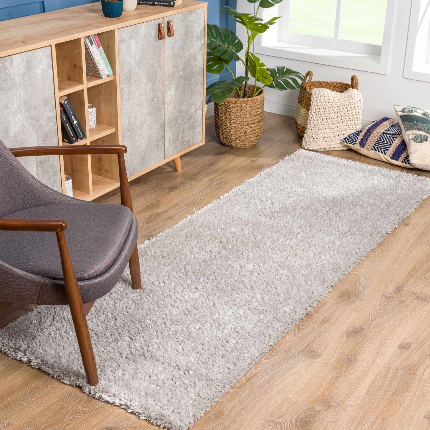 Heavenly Solid Light Gray Plush Rug - Clearance