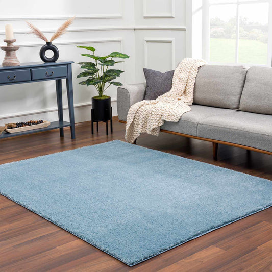 Heavenly Solid Blue Plush Rug - Clearance