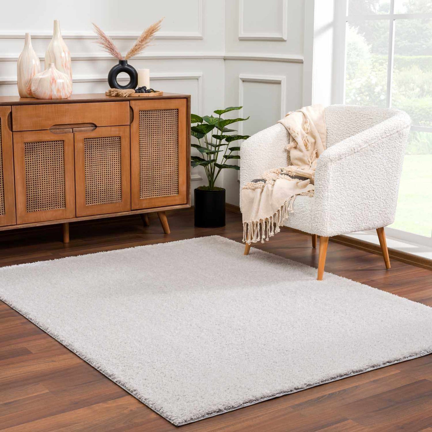 Heavenly Solid Light Gray Plush Rug - Clearance