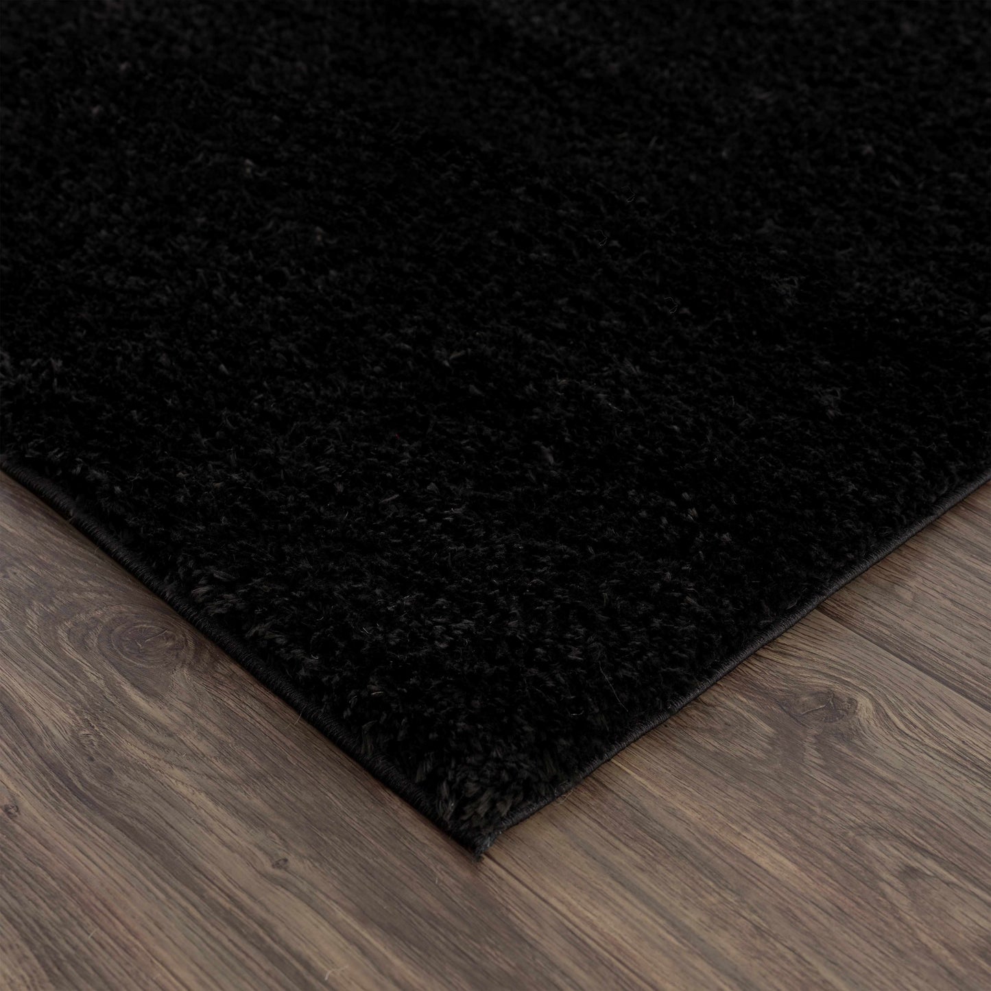 Heavenly Solid Black Plush Rug - Clearance