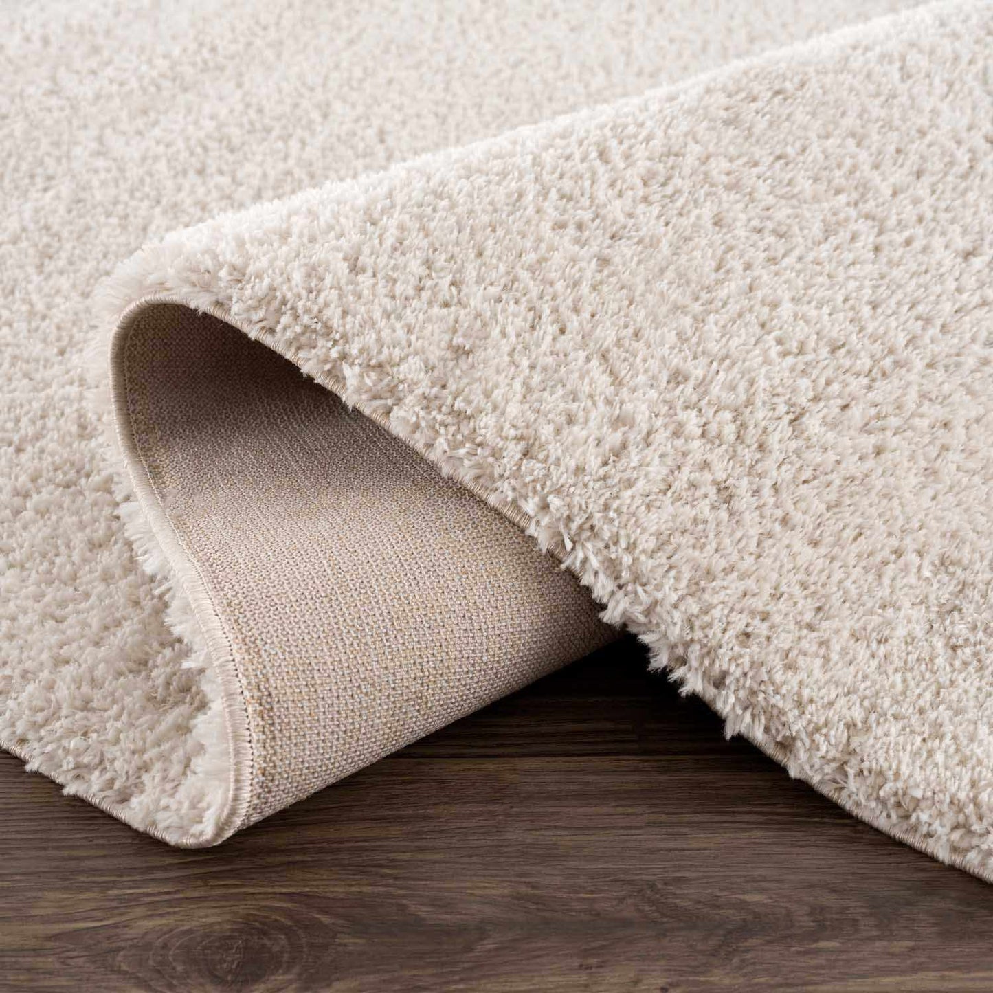 Heavenly Solid Beige Plush Rug