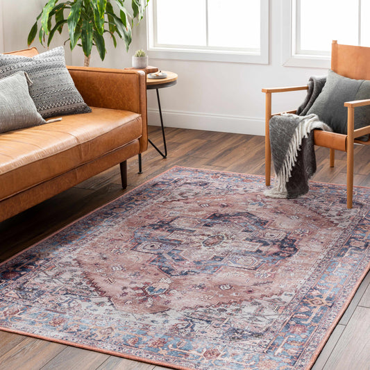 Kera Rust Washable Rug - Clearance