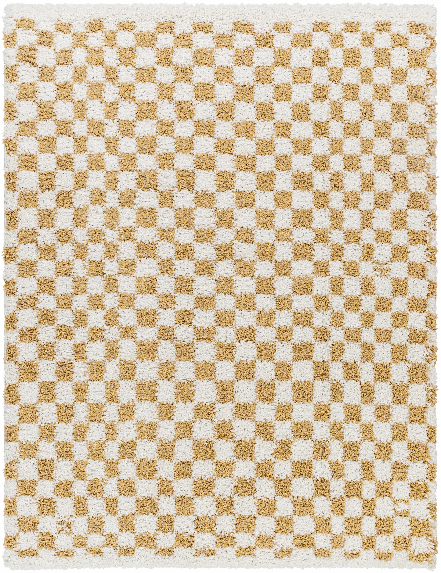 Kieu Yellow & White Checkered Area Rug