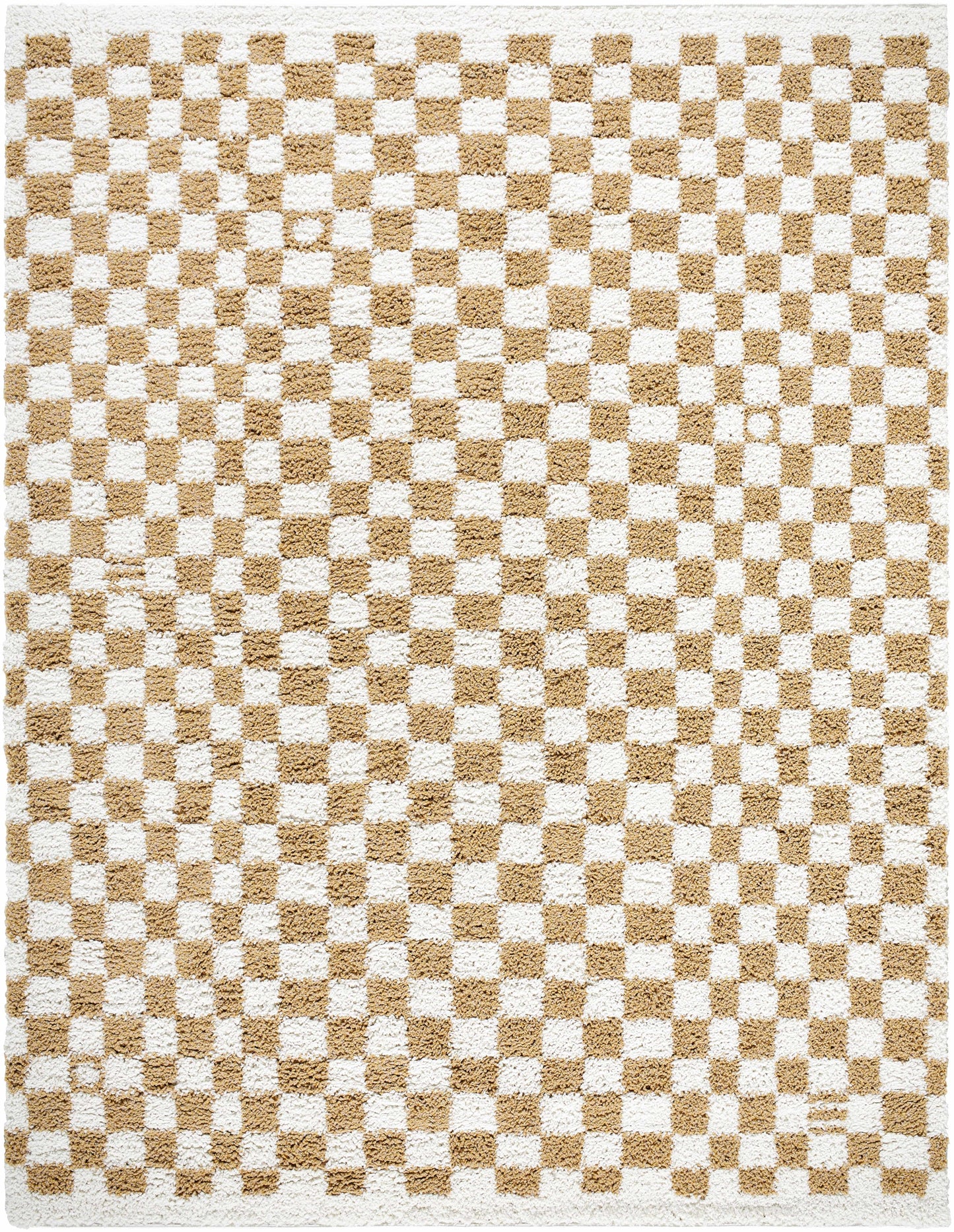 Kieu Yellow & White Checkered Area Rug