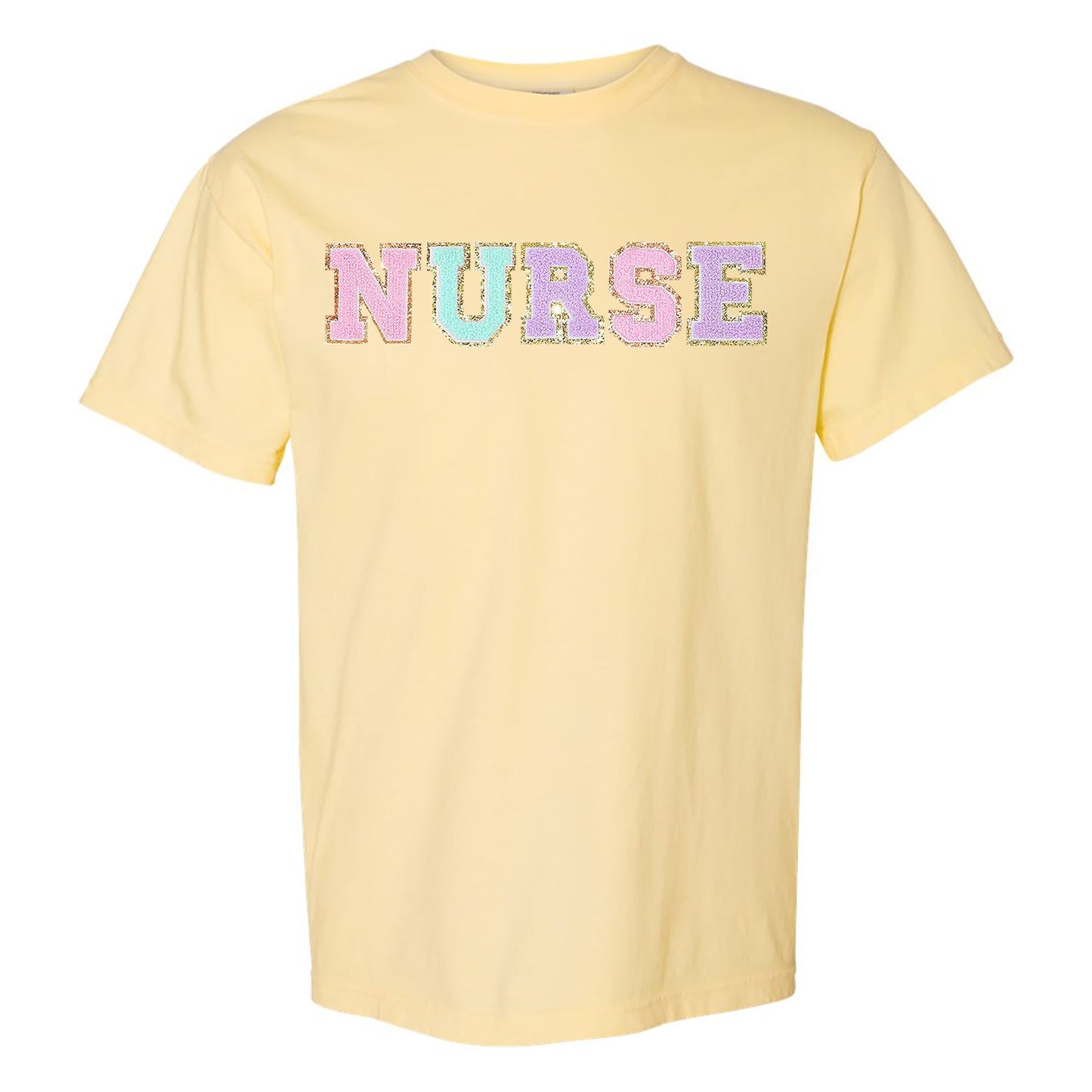 Nurse Colorful Letter Patch Comfort Colors T-Shirt