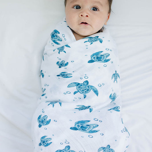 Muslin Swaddle Blanket Oh So Soft Sea Turtles