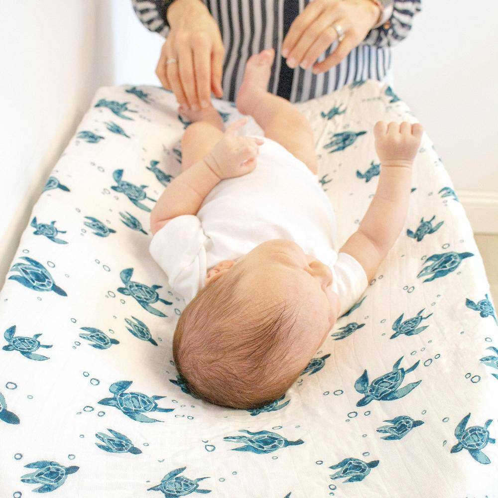 Sea Turtles Oh So Soft Muslin Changing Pad Cover