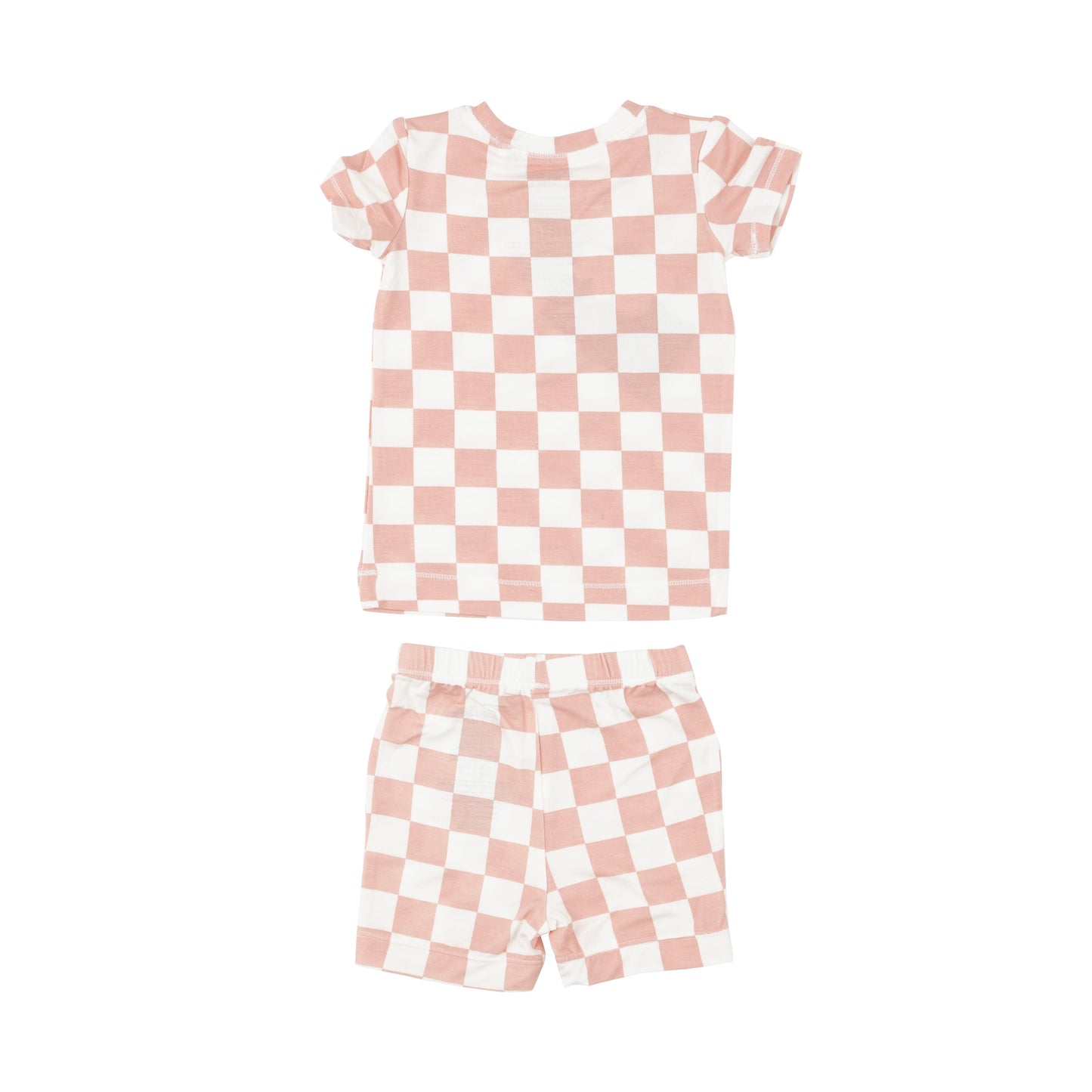 Short Lounge Wear Set - Checkerboard Pink