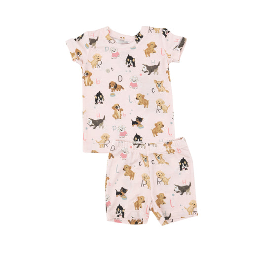 Short Lounge Wear Set - Puppy Alphabet