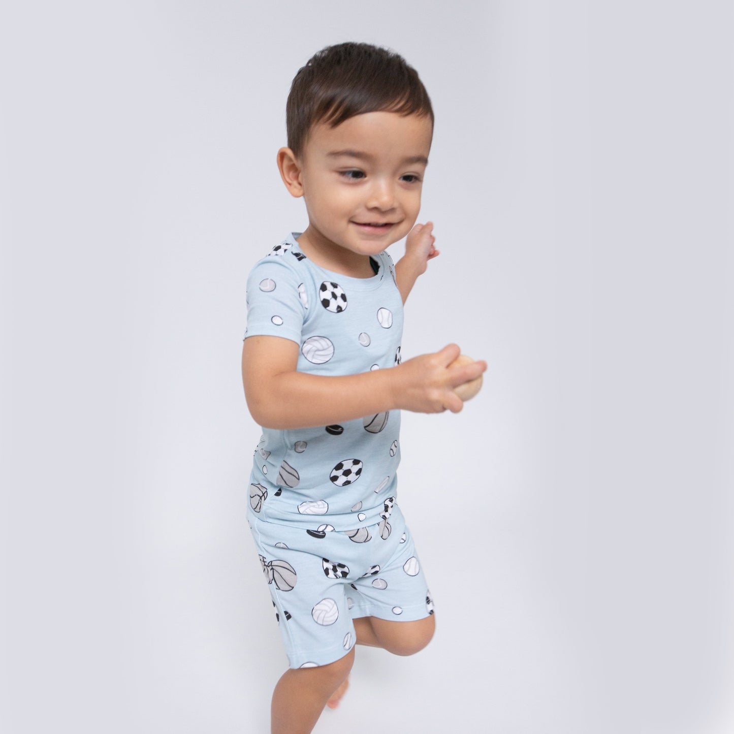 Short Lounge Wear Set - Sports Ball Blue