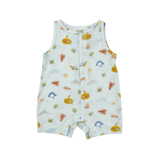 Shortie Romper - Inky Ocean