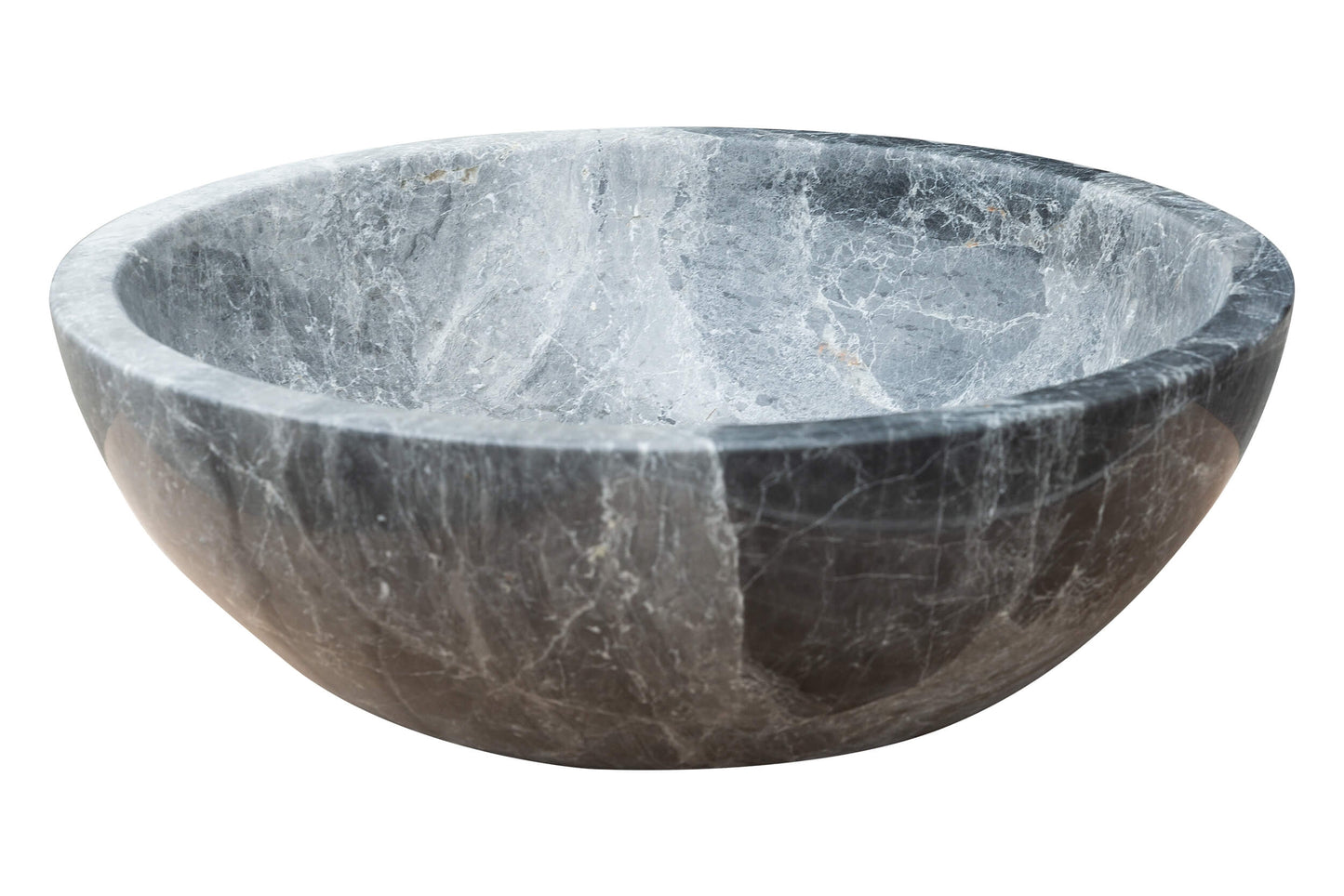 Sirius Gray Marble Vessel Above Vanity Bathroom Sink Polished (D)15" (H)6"