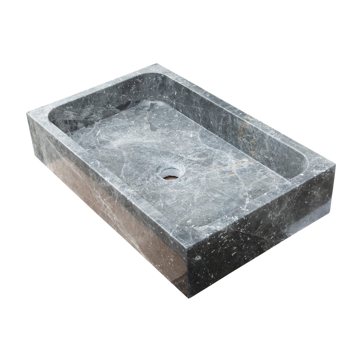 Sirius Gray Marble Rectangular Above Vanity Bathroom Sink (W)15" (L)24" (H)5"