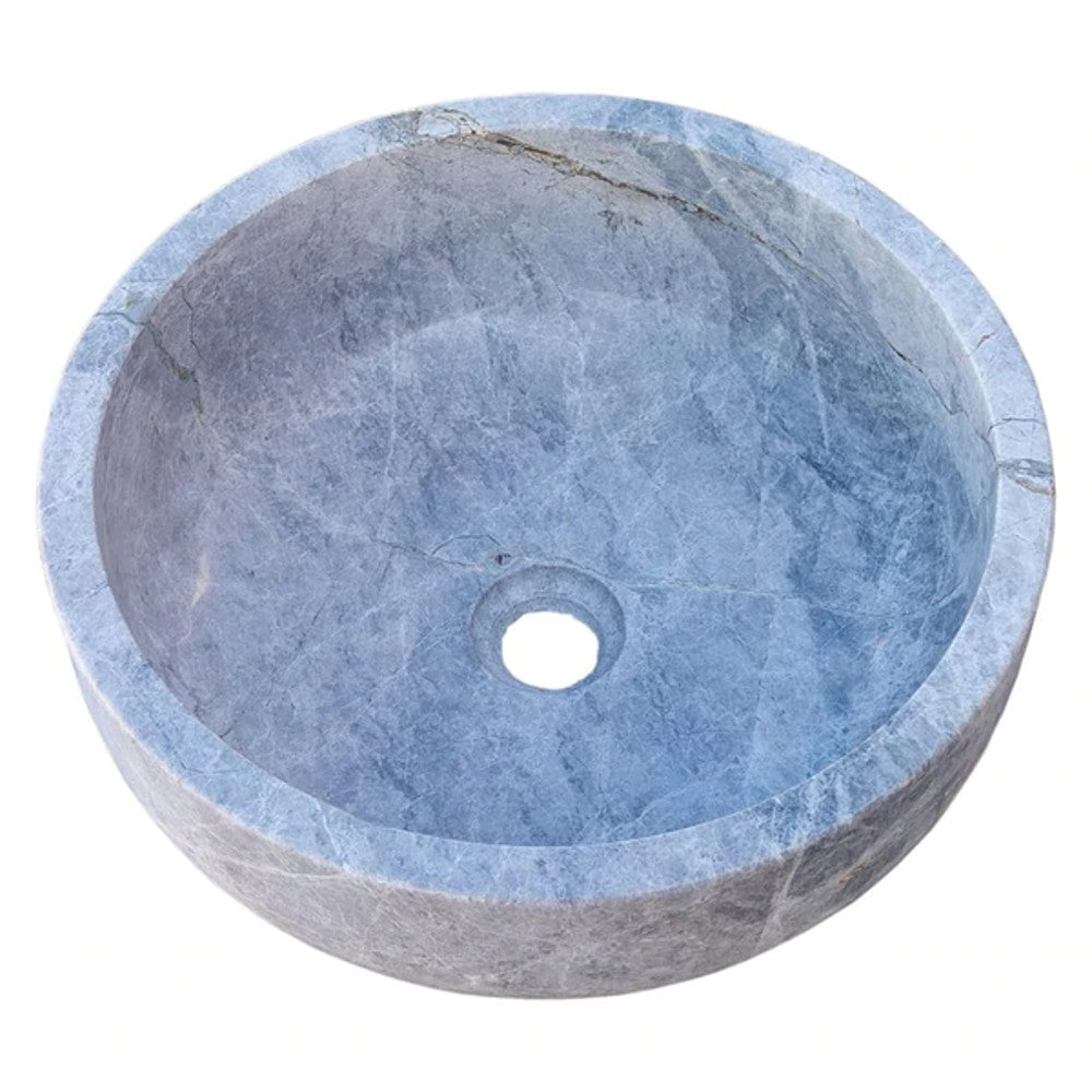 Natural Stone Sirius Silver Marble Vessel Sink Polished (D)16" (H)6"