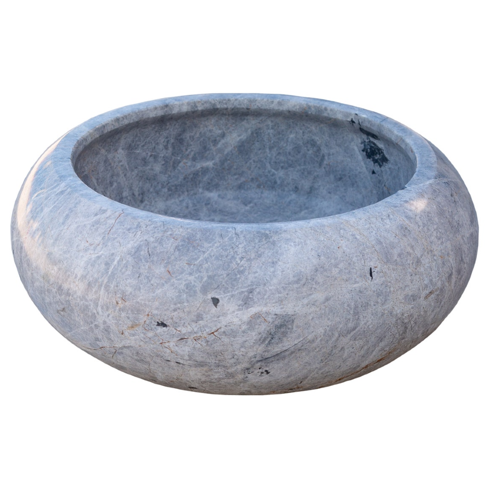 Sirius Silver Marble Natural Stone Vessel Sink (D)15.5" (H)6"