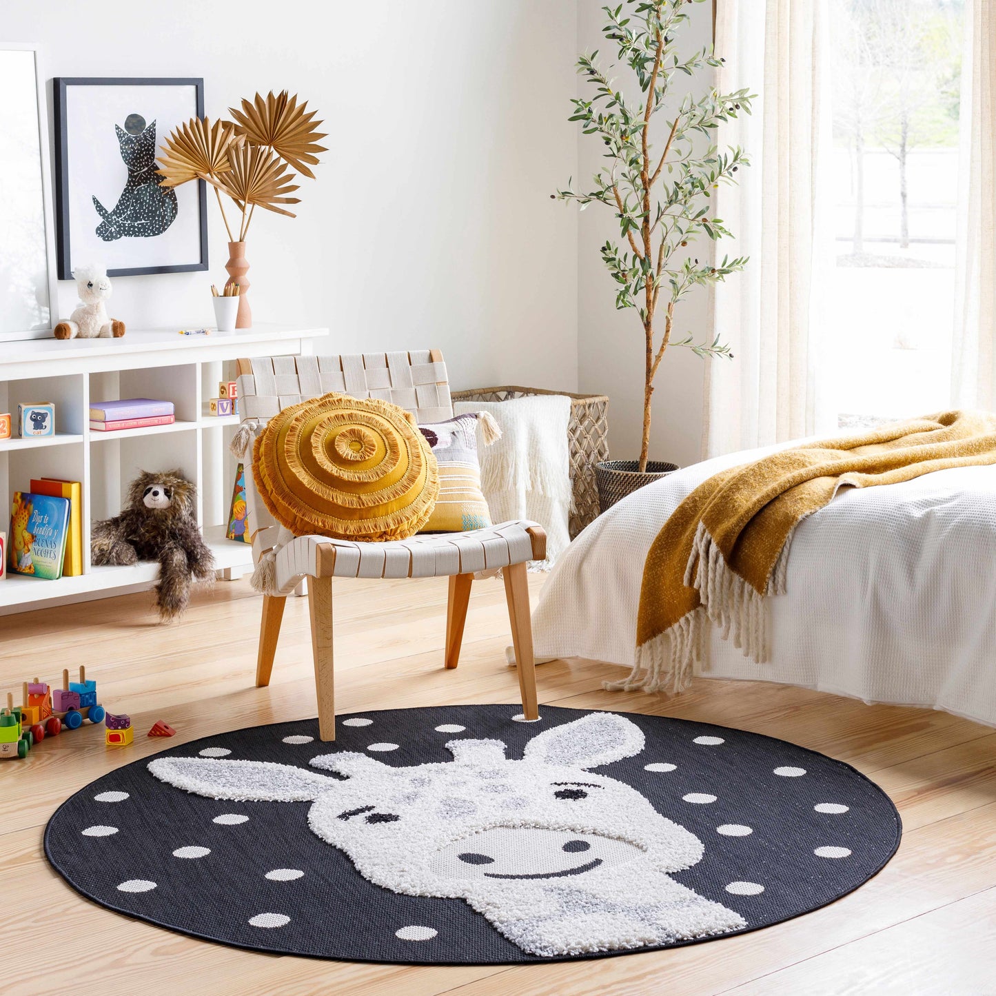 Kids Giraffe Animal Print Nursery Area Rug - Clearance