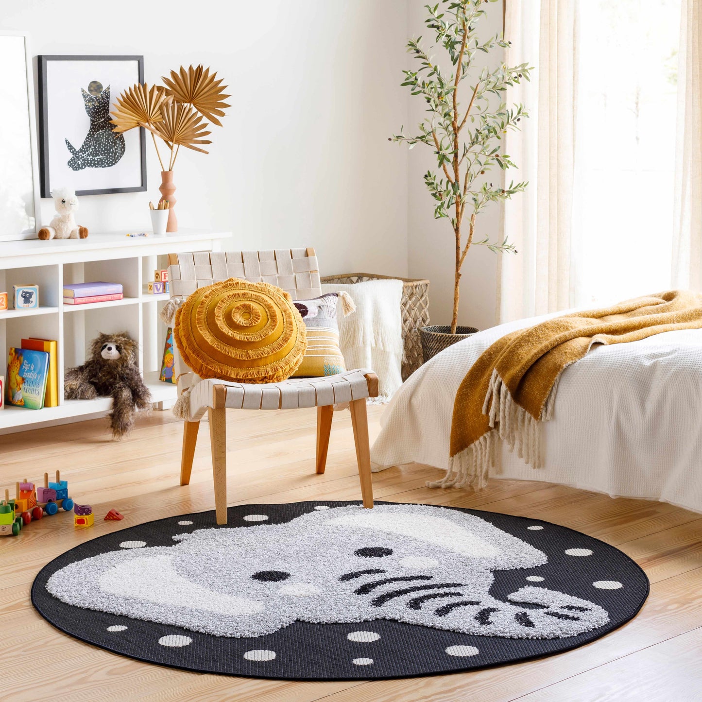 Kids Elephant Animal Print Nursery Area Rug - Clearance