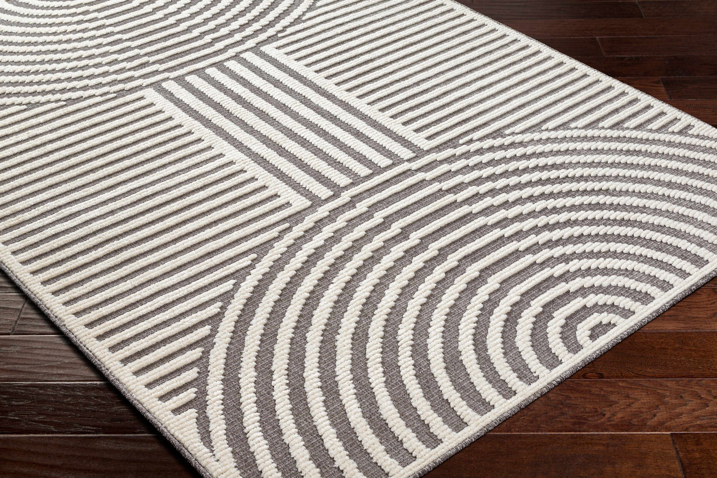 Deron Gray Washable Area Rug