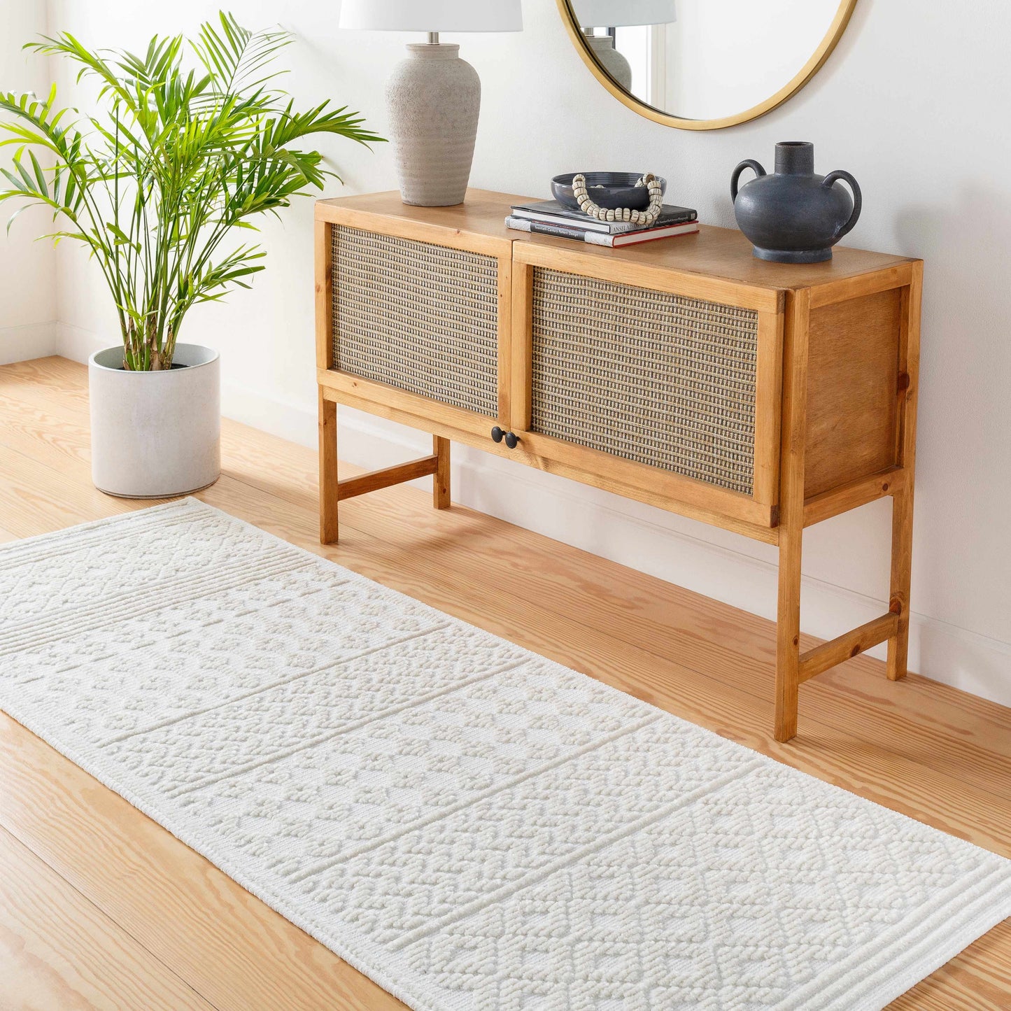 Drago White Washable Area Rug