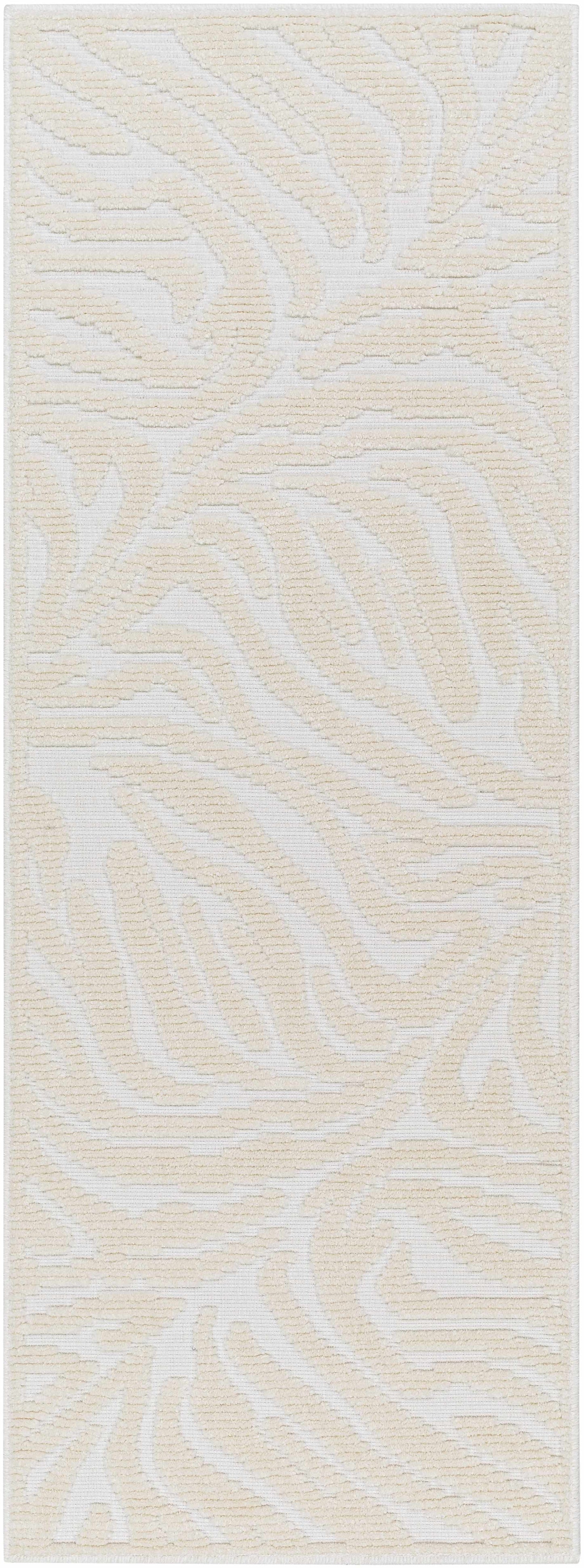 Keto Cream Zebra Print Washable Area Rug