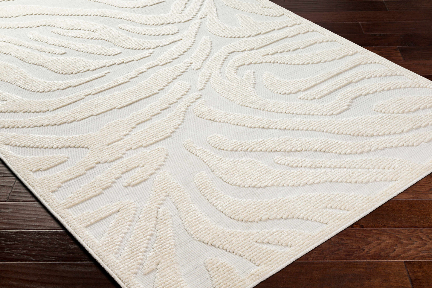 Keto Cream Zebra Print Washable Area Rug