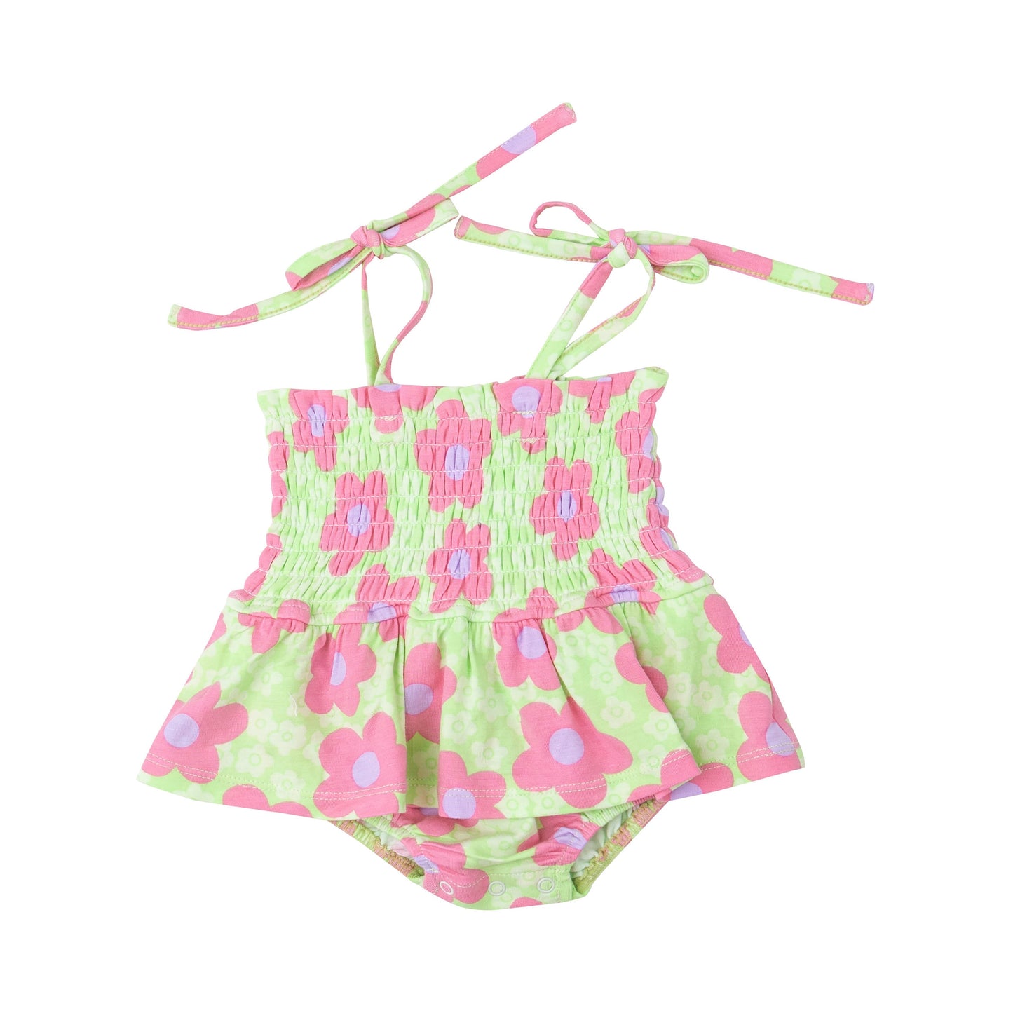 Smocked Bubble W/ Skirt - Daisy Pop