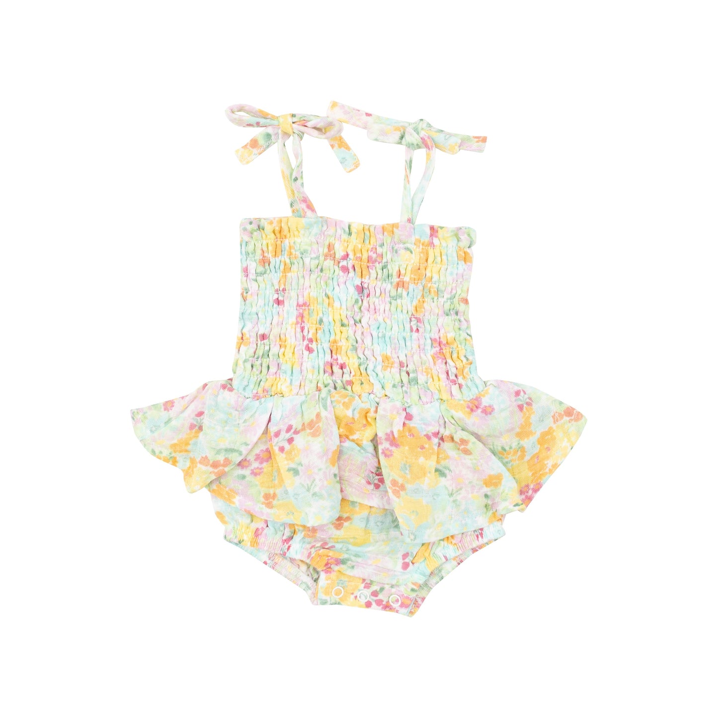 Smocked Bubble W/ Skirt - Spring Meadow