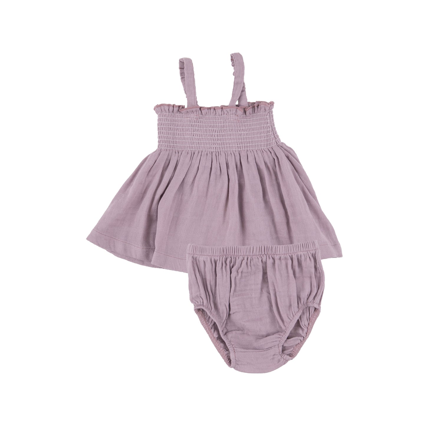 Smocked Top  & Bloomer - Dusty Lavender Solid Muslin