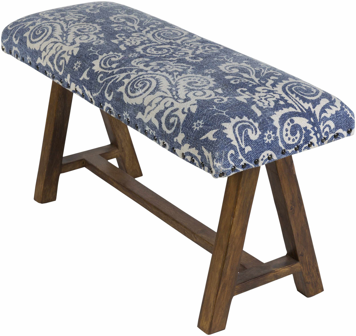 Spearman Blue Floral Wooden Bench