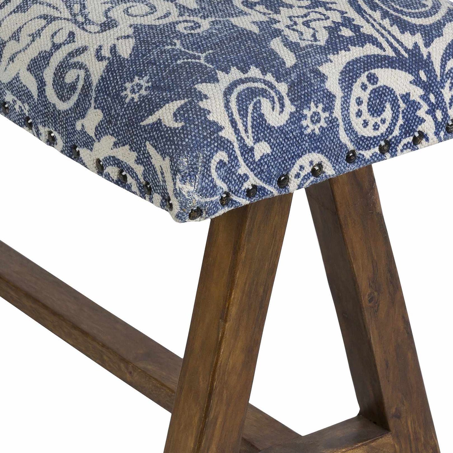 Spearman Blue Floral Wooden Bench