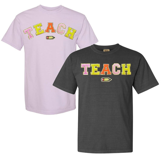 Teach Pencil Letter Patch T-Shirt