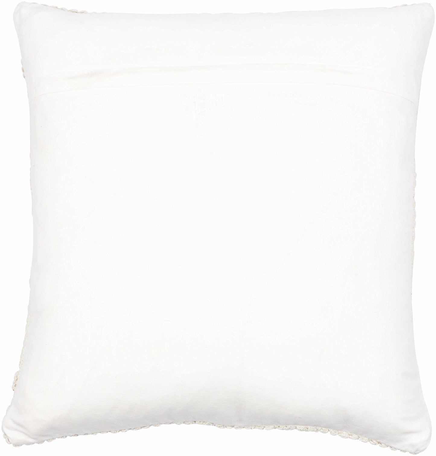 Sumiton White Textured Crochet Cotton Throw Pillow