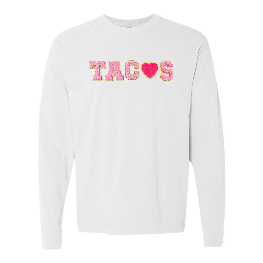 Tacos Letter Patch Long Sleeve T-Shirt