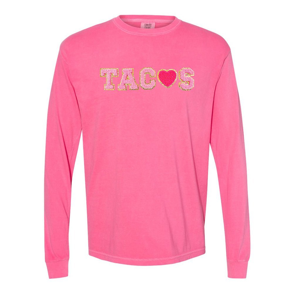 Tacos Letter Patch Long Sleeve T-Shirt