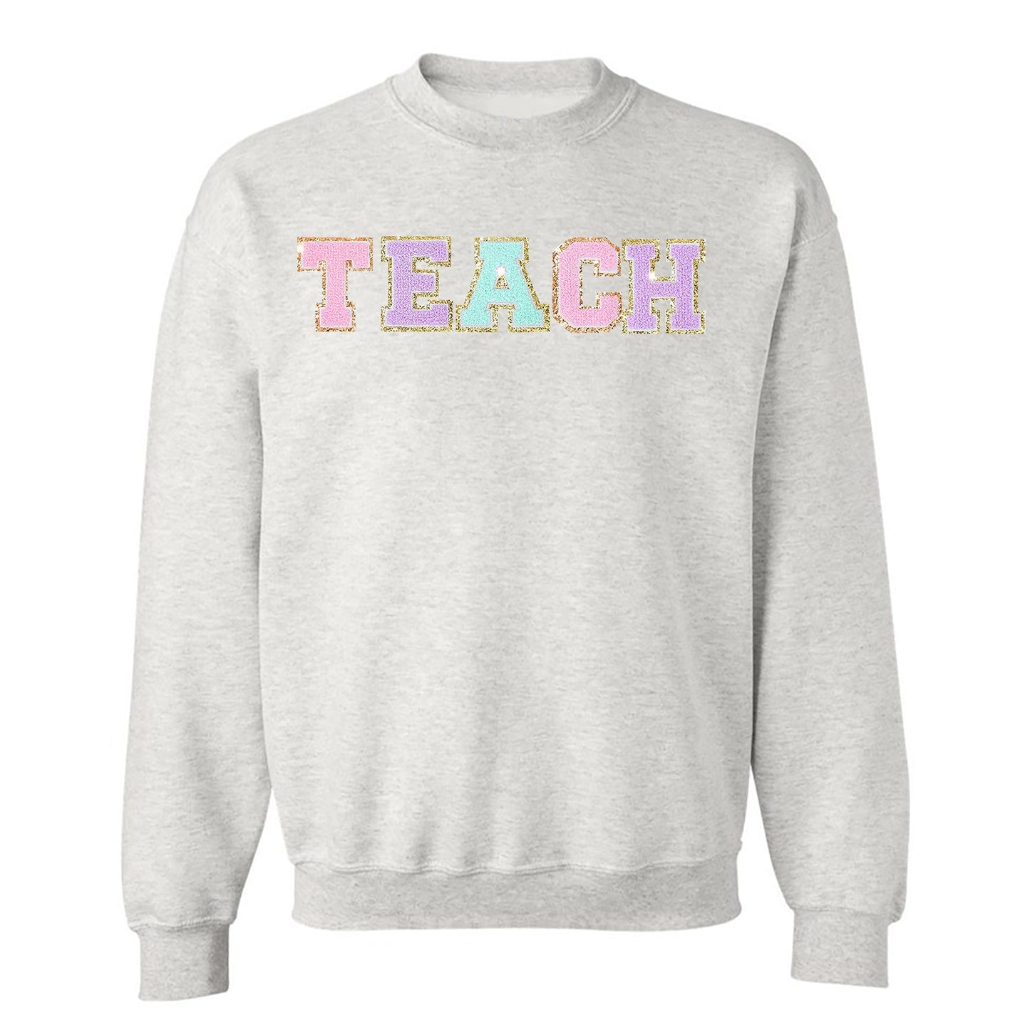 Teach Letter Patch Crewneck Sweatshirt