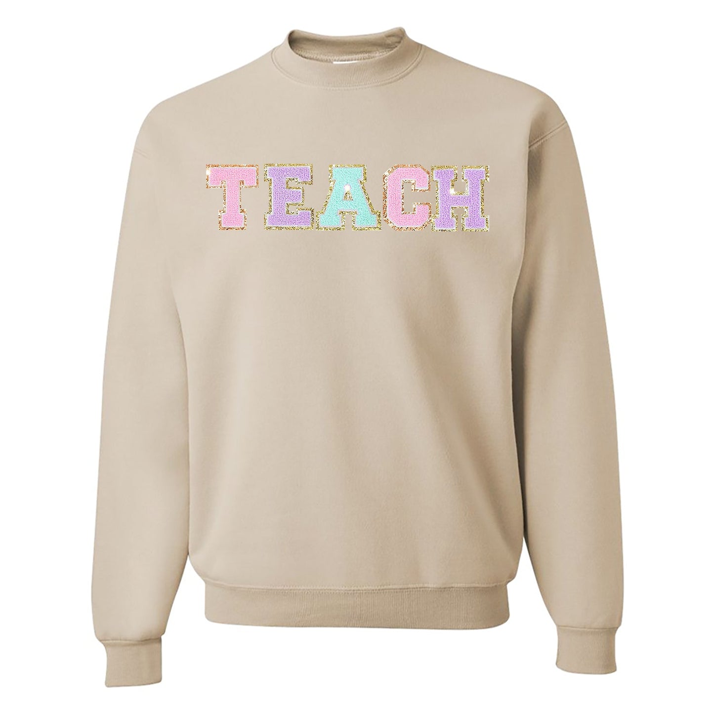 Teach Letter Patch Crewneck Sweatshirt