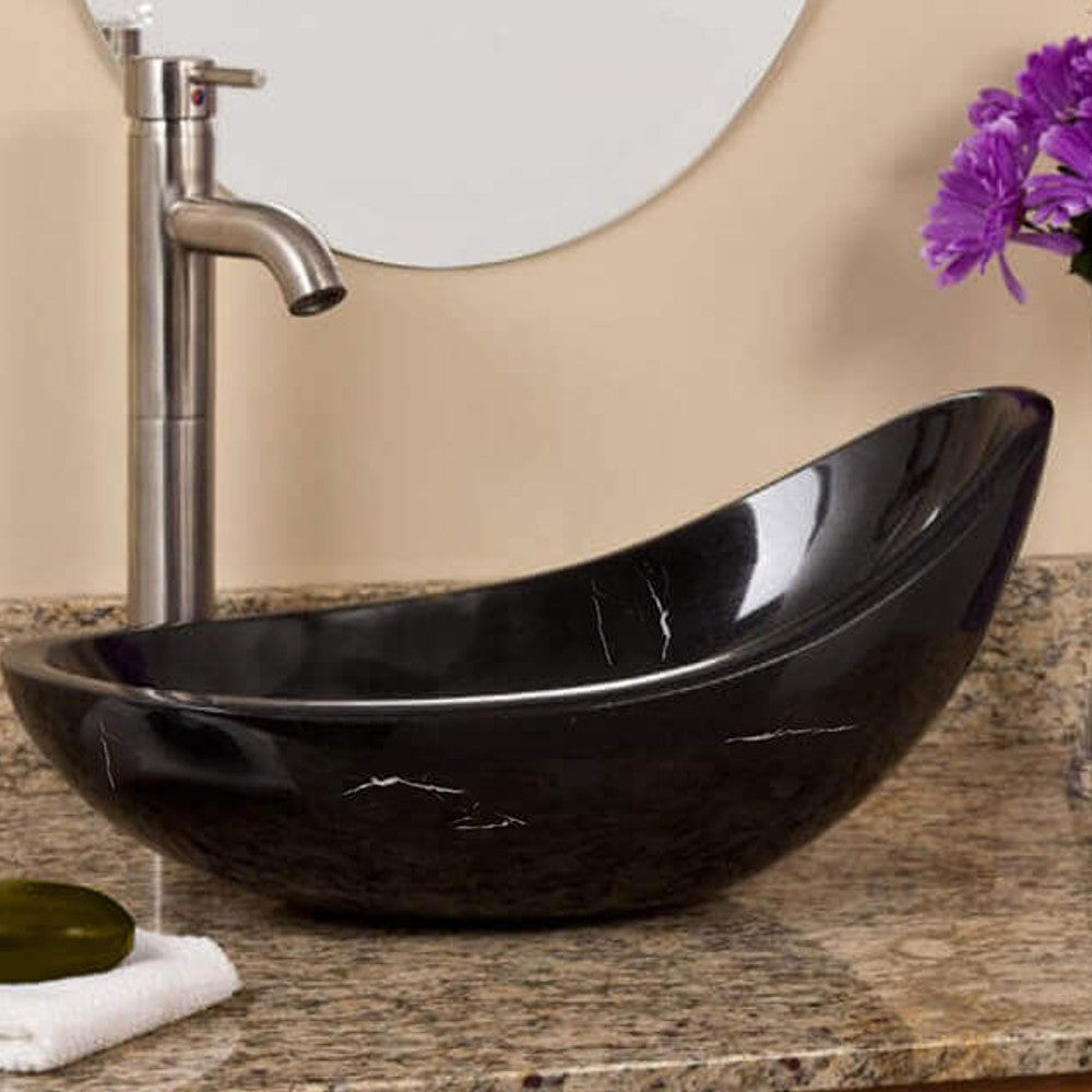 Marble Special Design Asymmetric Over-counter Sink Polished (W)14" (L)22" (H)10"