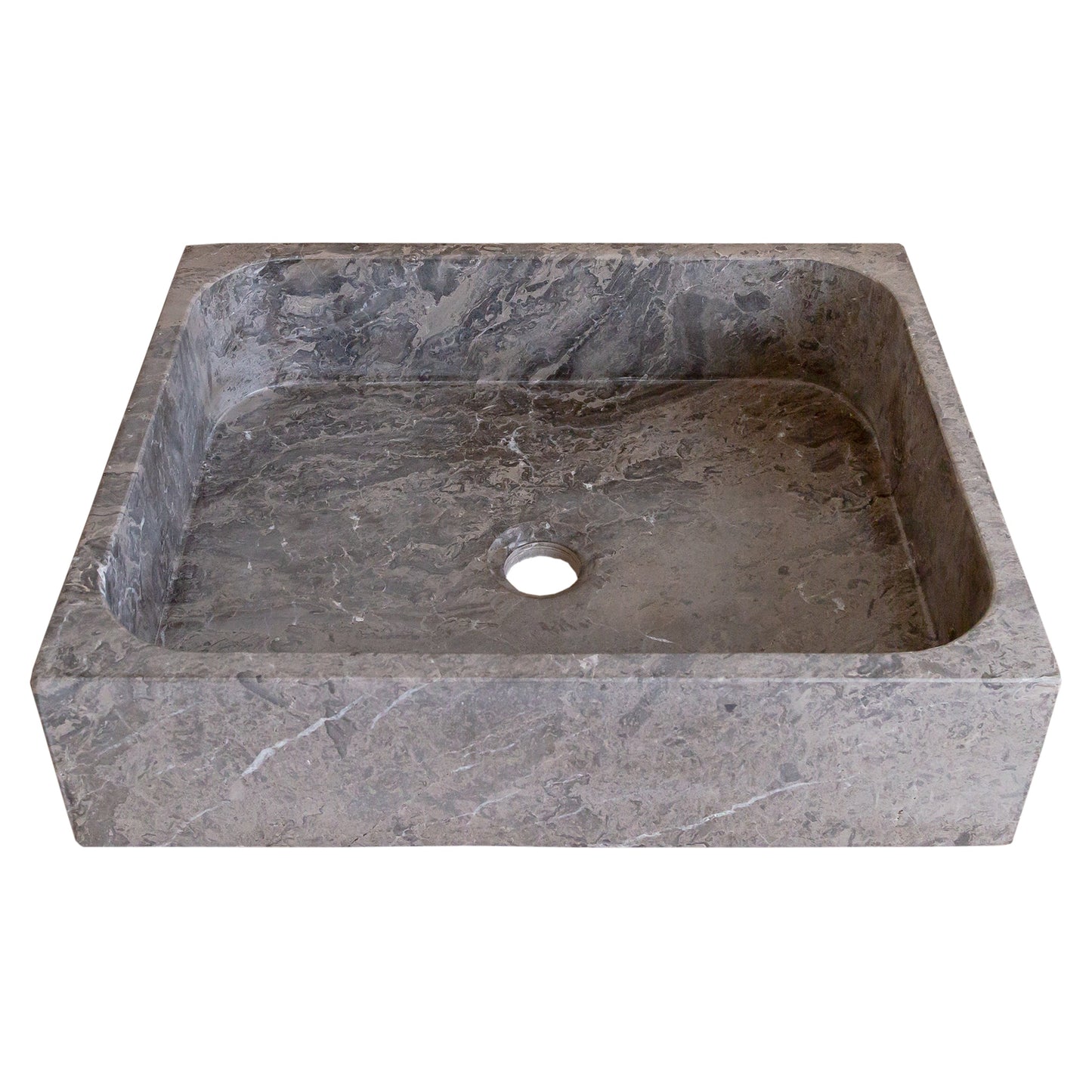 Tundra Gray Marble Farmhouse Rectangular Sink (W)16" (L)19.5" (H)5"